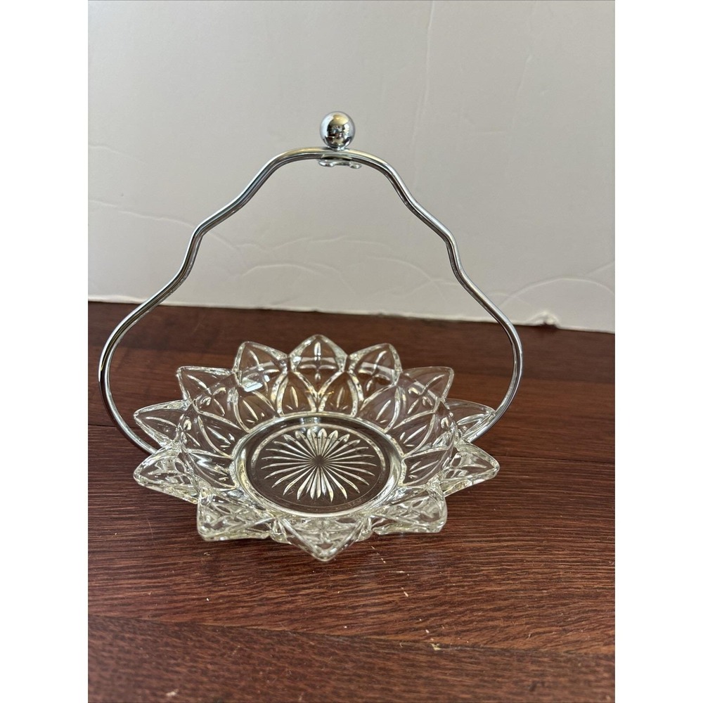 Federal Glass Dish with Caddy Petal Pattern Relish,Jam/Jelly 7" H* Fridgescaping